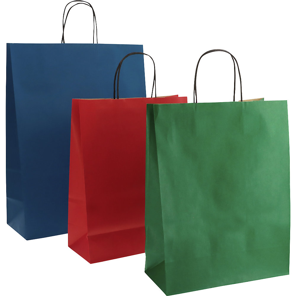 Papiertragetasche Toptwist, farbig, blau, LxBxH 320 x 140 x 420 mm, VE 150 Stk ratioform 2