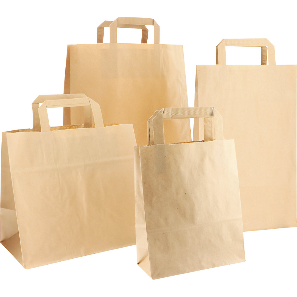 Papiertragetasche, braun, LxBxH 317 x 218 x 245 mm, 70 g/m², VE 250 Stk, ab 5 VE ratioform 2