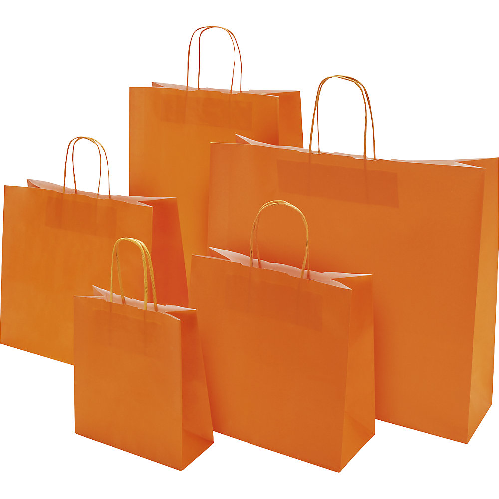 Papiertragetasche FRESH, orange, LxBxH 320 x 130 x 280 mm, 100 g/m², VE 250 Stk, ab 5 VE ratioform 2
