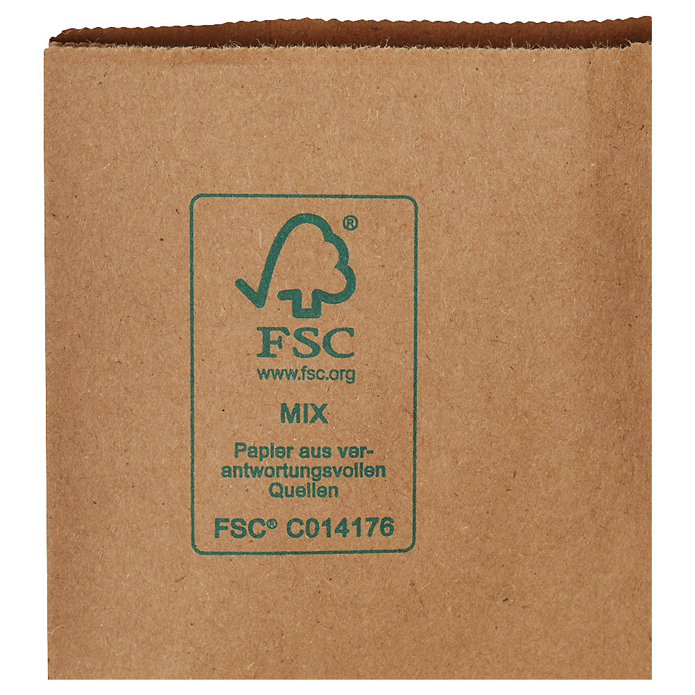 Papiertragetasche, recyceltes Papier, braun, VE 250 Stk, LxBxH 220 x 105 x 360 mm, 70 g/m² ratioform terra 2