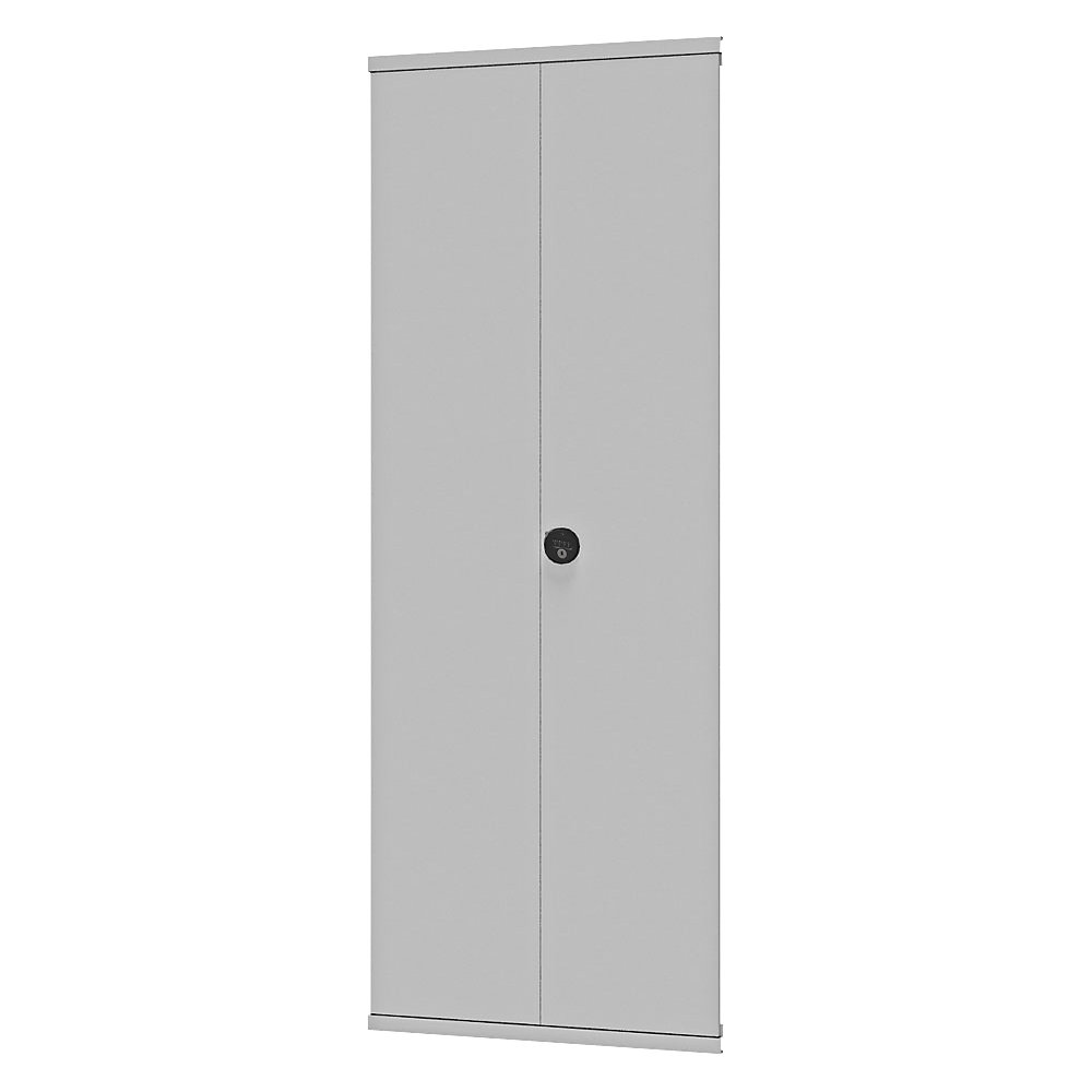 Vorsatz-Flügeltür, lichtgrau RAL 7035, Einbauhöhe 2500 mm eurokraft pro