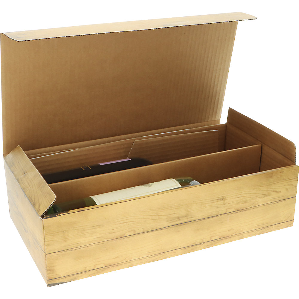 Flaschen-Geschenkkarton Holzkiste, VE 25 Stk, Innenmaße 360 x 192 x 93 mm, ab 5 VE ratioform 2