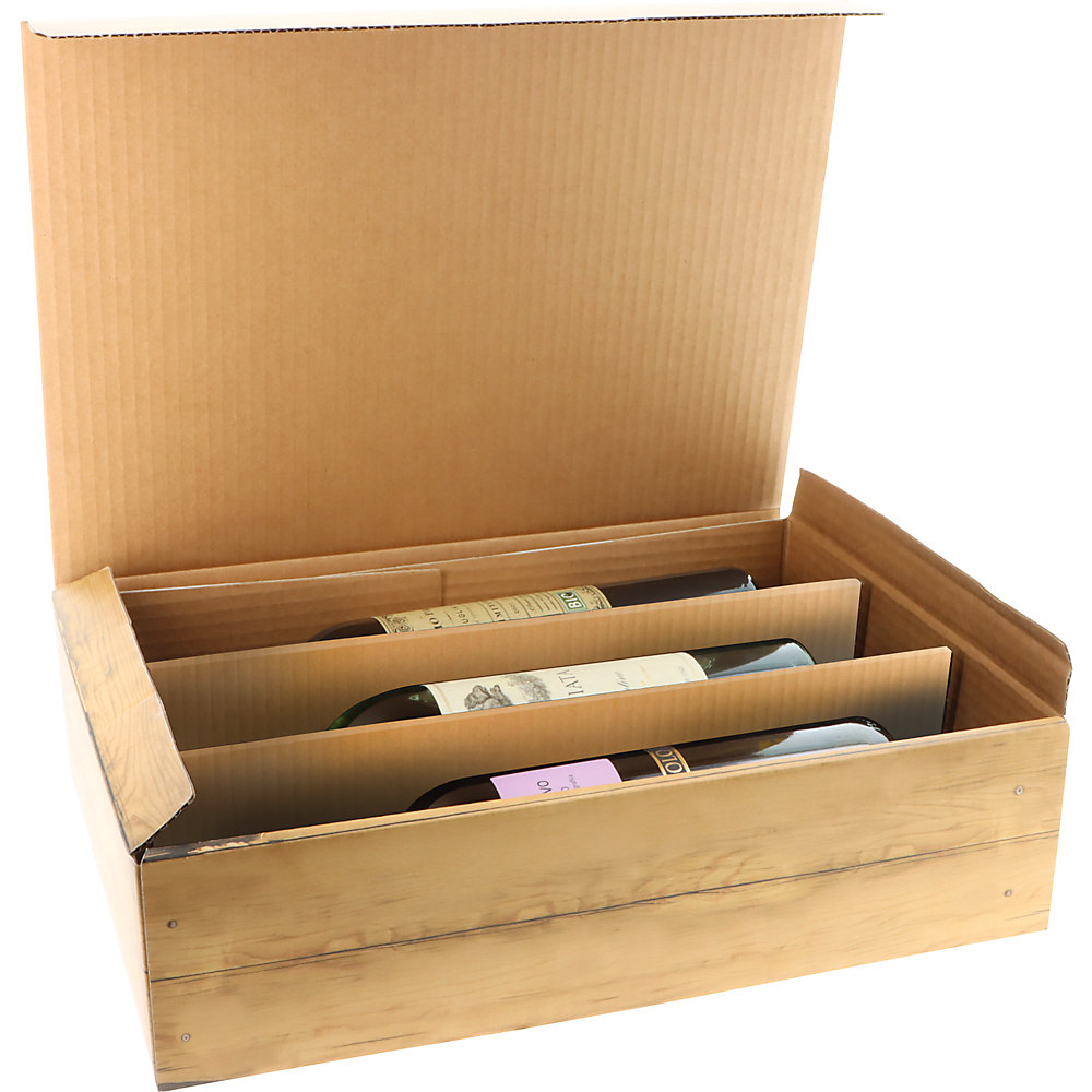 ratioform Bottle Gift Box Wood Look Natural 36x26x9.3 cm 2