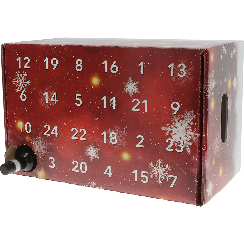 Adventskalender Schneeflocken, zum Selbstbefüllen, für 24 Flaschen, für 0,25-/0,33-l-Flaschen, ab 5 VE ratioform 2