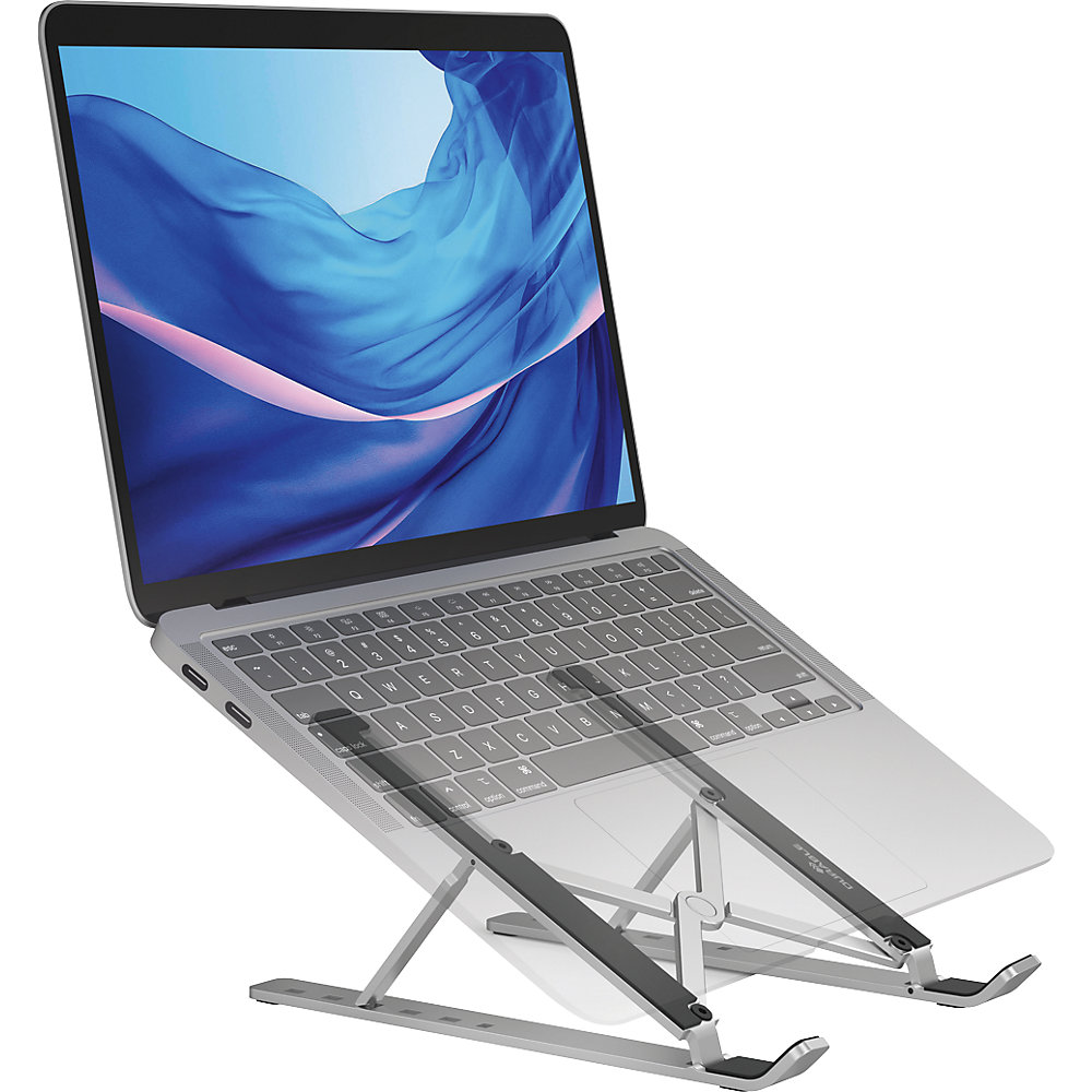 DURABLE STAND FOLD laptop stand, up to 15'', pack of 2, silver