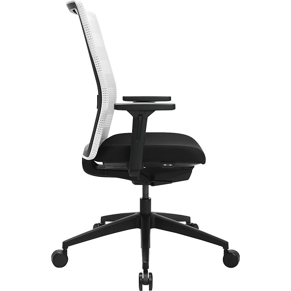 Bürostuhl AirWork, mit Armlehnen, Synchronmechanik, schwarz, weiß Topstar 2
