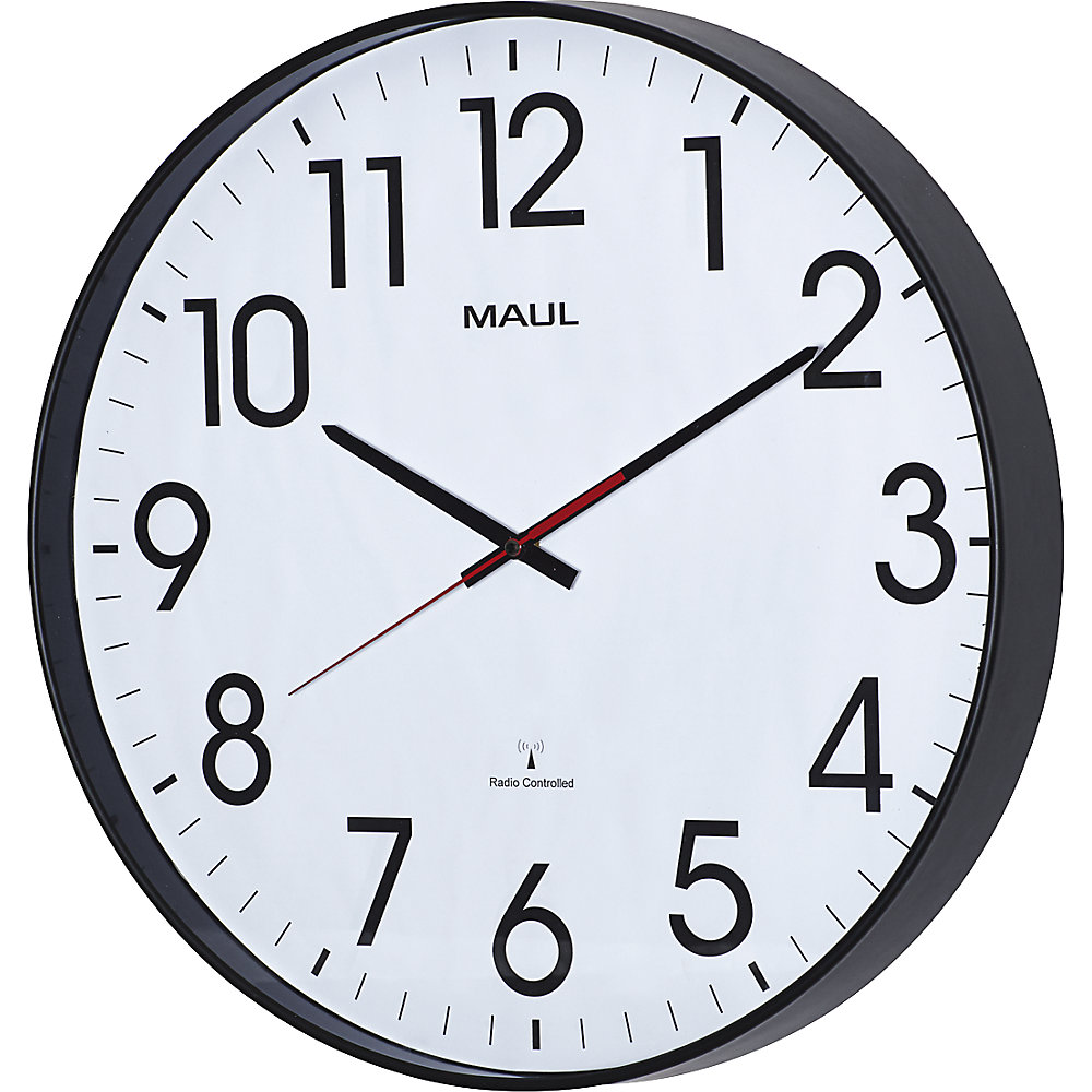 Horloge murale Maul 9054890 radiopiloté(e) 477 mm x 54 mm noir 2