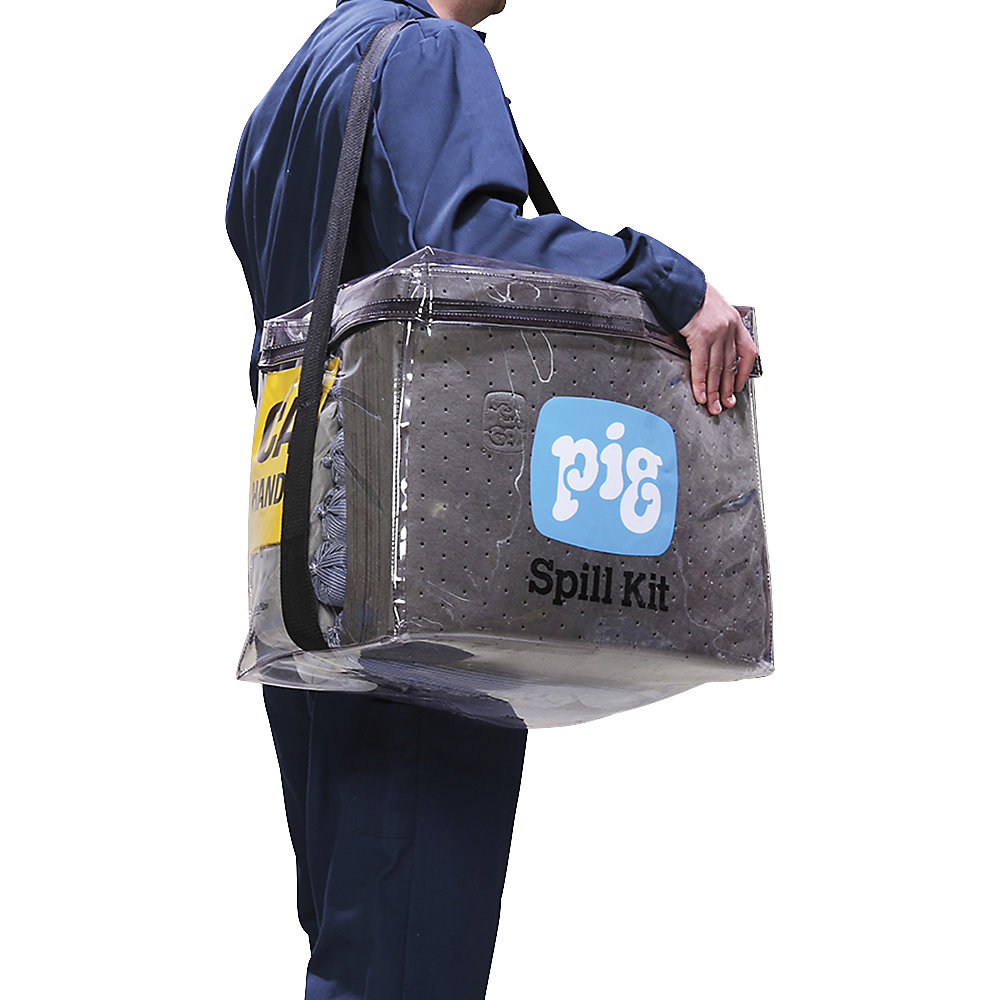 Notfall-Kit in Klarsichttasche, Ausführung universal, absorbiert 53 l PIG 2