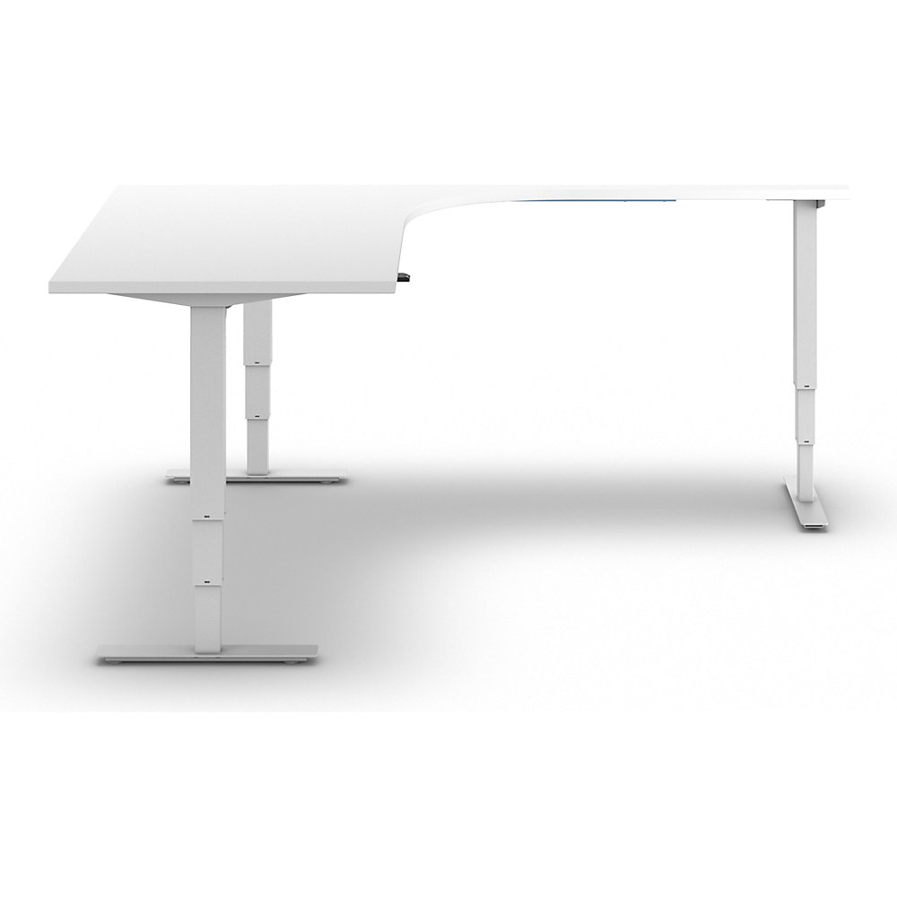 kaiserkraft Schreibtisch Atlanta, elektrisch höhenverstellbar, L-Form, BxT 1800 x 2000 mm, weiß/weiß, rechts 2