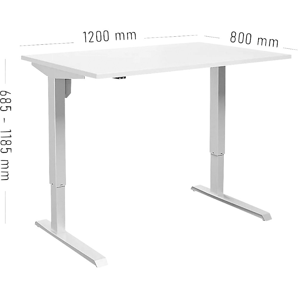 Venla Electric Height-Adjustable Desk White 1200x800 mm 2