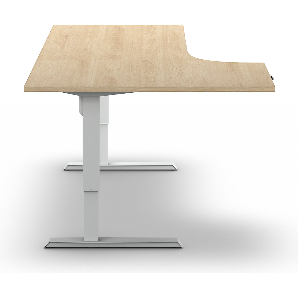 eurokraft basic Venla Corner Standing Desk Oak/White 2