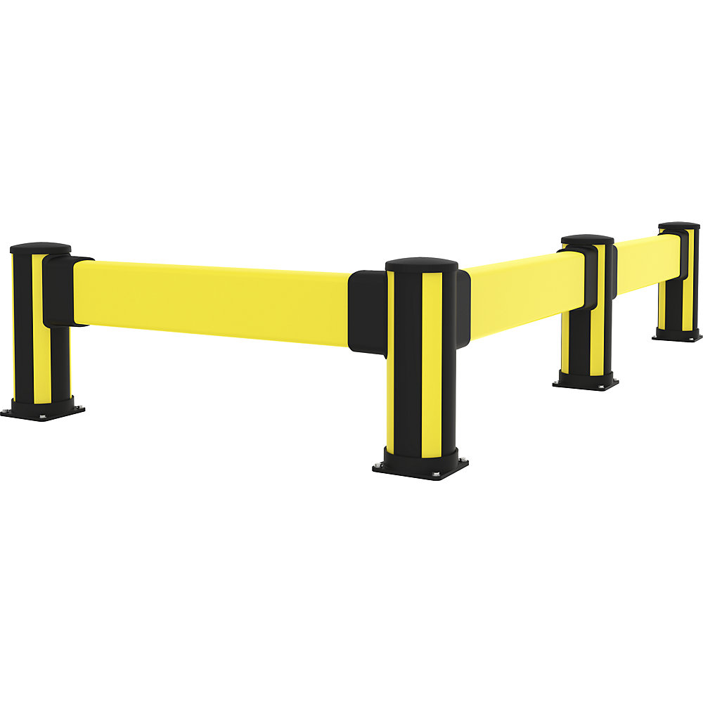 Rammschutz-Mittelpoller X-Protect, Höhe 610 mm, zwei Anschlüsse, gegenüberliegend Axelent 2