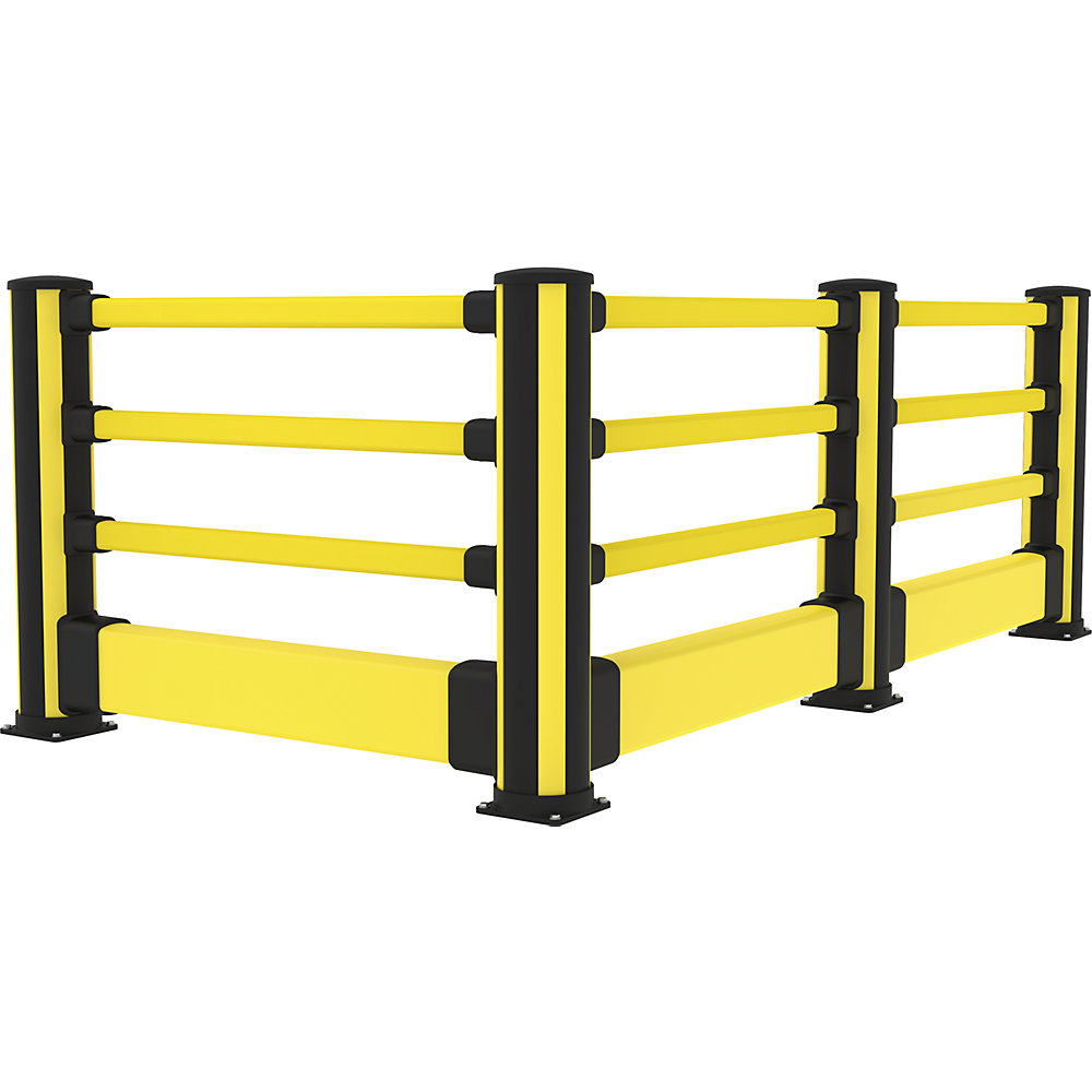 Fußgänger-Rammschutz-Eckpoller X-Protect, Höhe 1160 mm, 8 Anschlüsse, L-Form Axelent 2