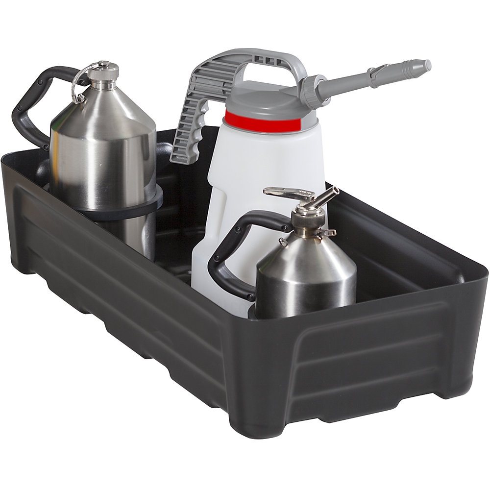 PE-Kleingebinde-Universalwanne, ohne Gitterrost, Auffangvolumen 40 l eurokraft pro 2