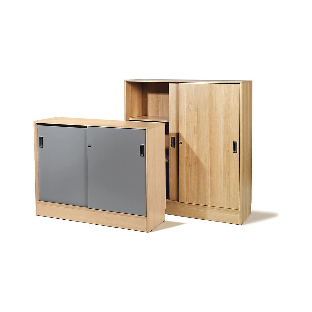 kaiserkraft Schrank Chicago mit Schiebetüren, HxBxT 1353 x 1215 x 400 mm, Birke 2