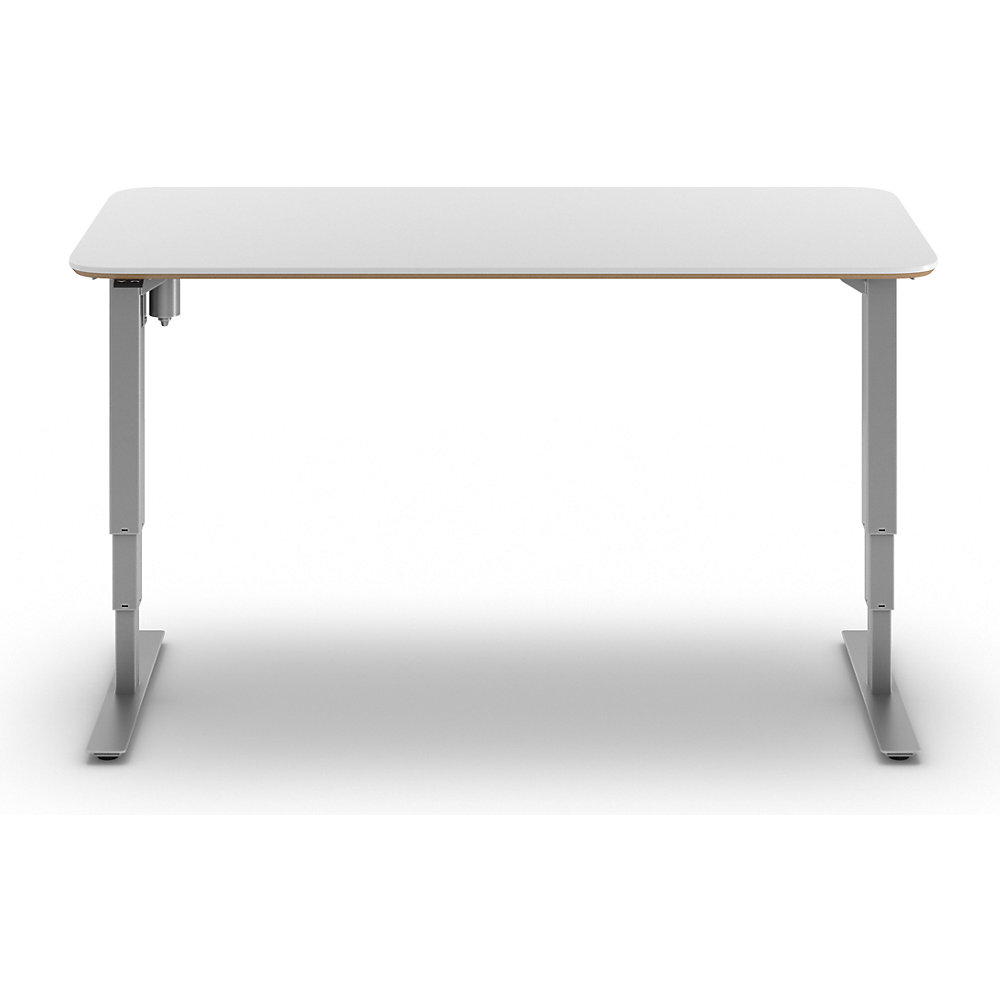Kaiserkraft Atlanta Trend Height-Adjustable Desk White/Silver 160x80 cm 2
