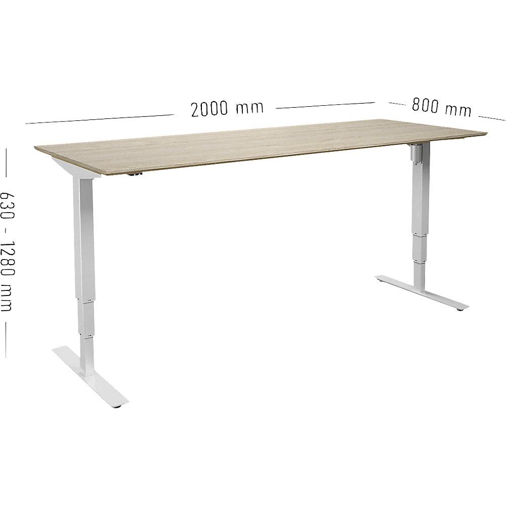 Kaiserkraft Atlanta Trend Desk Oak/White 200x80 cm 2