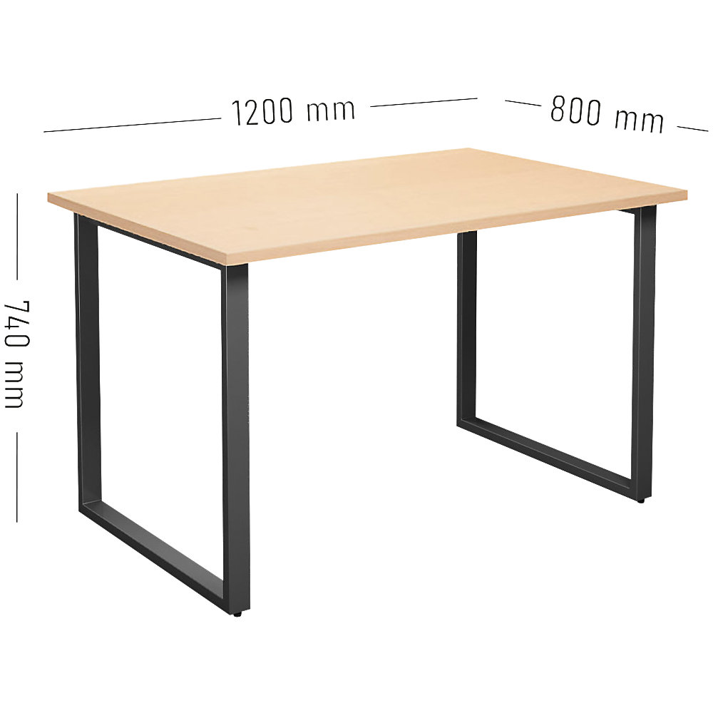 kaiserkraft DUO-O Multipurpose Table Birch/Black 1200x800mm 2