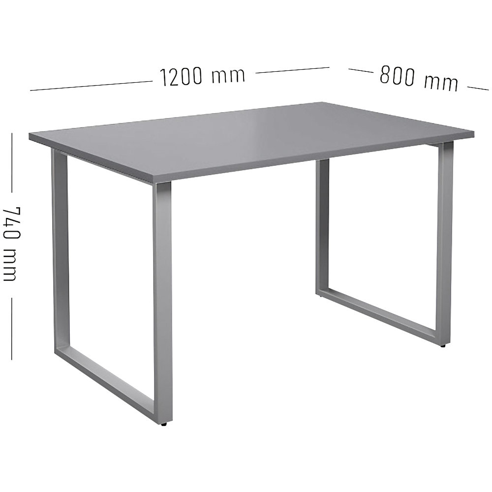 kaiserkraft DUO-O Multipurpose Table Light Gray/Silver 120x80 cm 2
