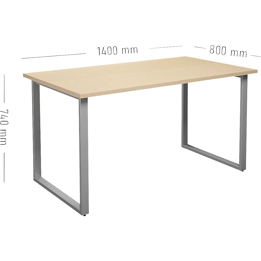 kaiserkraft DUO-O Multipurpose Table Birch / Silver 140x80 cm 2