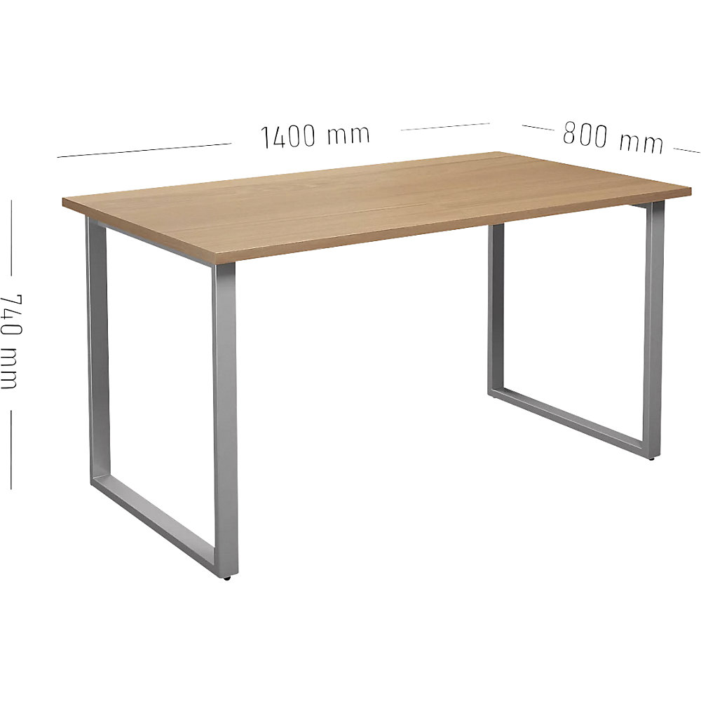 kaiserkraft DUO-O Multipurpose Table Beech / Silver 1400x800 mm 2