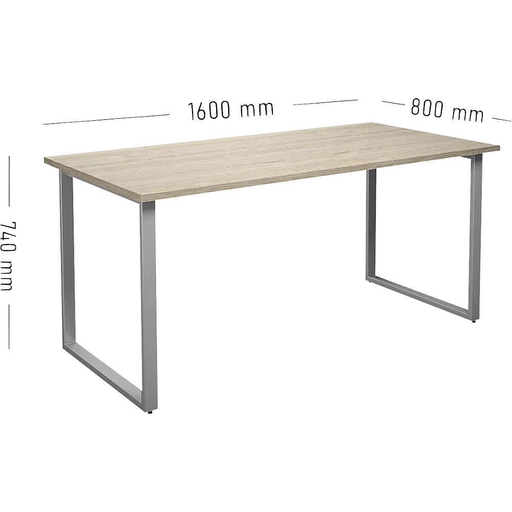 Kaiserkraft DUO-O Multipurpose Table Oak / Silver 160 cm 2
