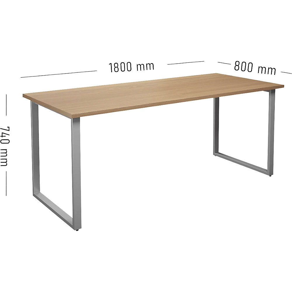 kaiserkraft DUO-O Multipurpose Table Beech / Silver 180x80 cm 2