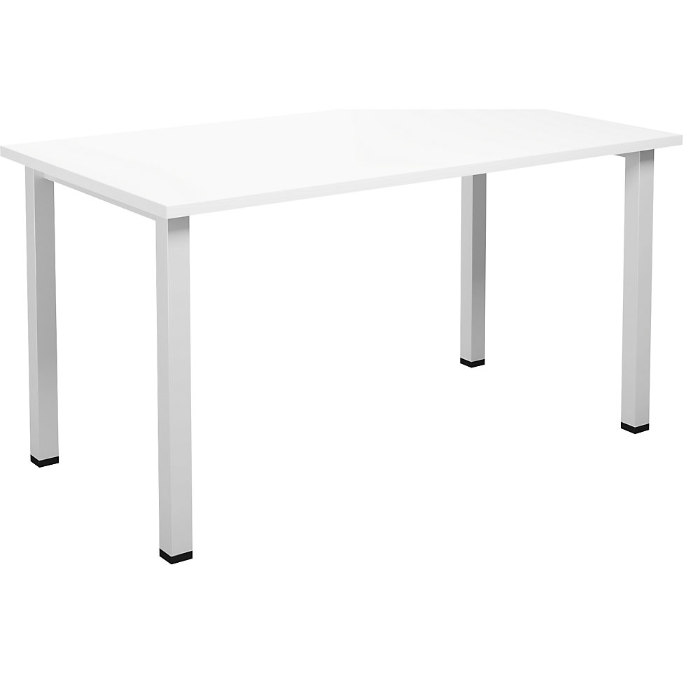 Multifunctionele tafel DUO-U, recht blad, diepte 800 mm, breedte 1400 mm, wit, wit