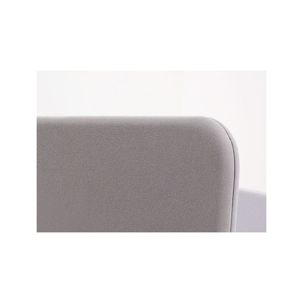 kaiserkraft Akustik-Tischtrennwand Standard mit abgerundeten Ecken, Höhe 650 mm, Textil, Breite 2000 mm, grau 2