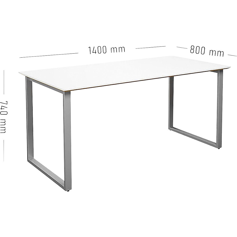 kaiserkraft DUO-O Multipurpose Table White/Silver 140x80 cm 2