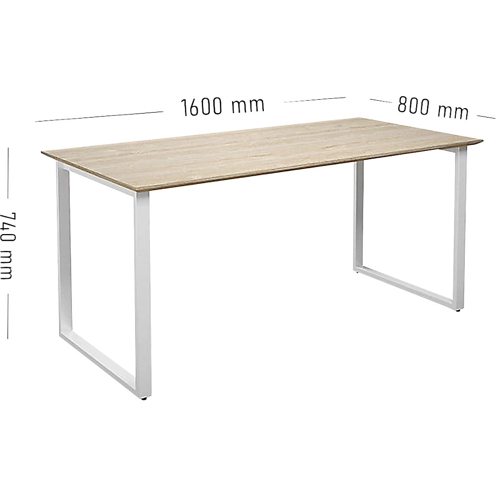 Kaiserkraft DUO-O Trend Multipurpose Table Oak/White 1600x800 2