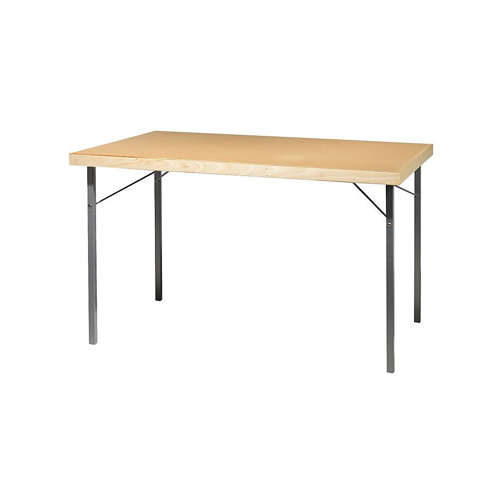 Inklapbare tafel, frame van metaal, aluminiumzilver, b x d = 1200 x 800 mm, houtvezelblad
