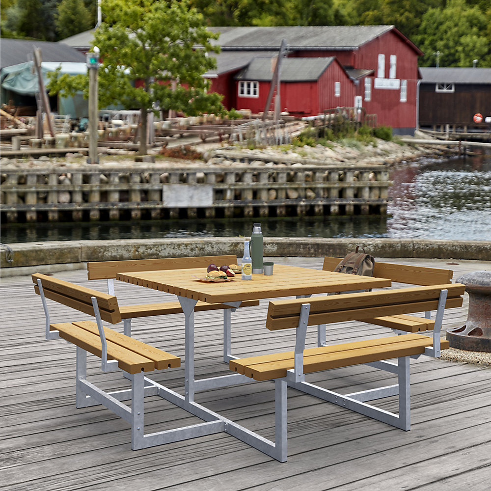 Kaiserkraft 8-Person Group Bench Teak 224x224 cm 2
