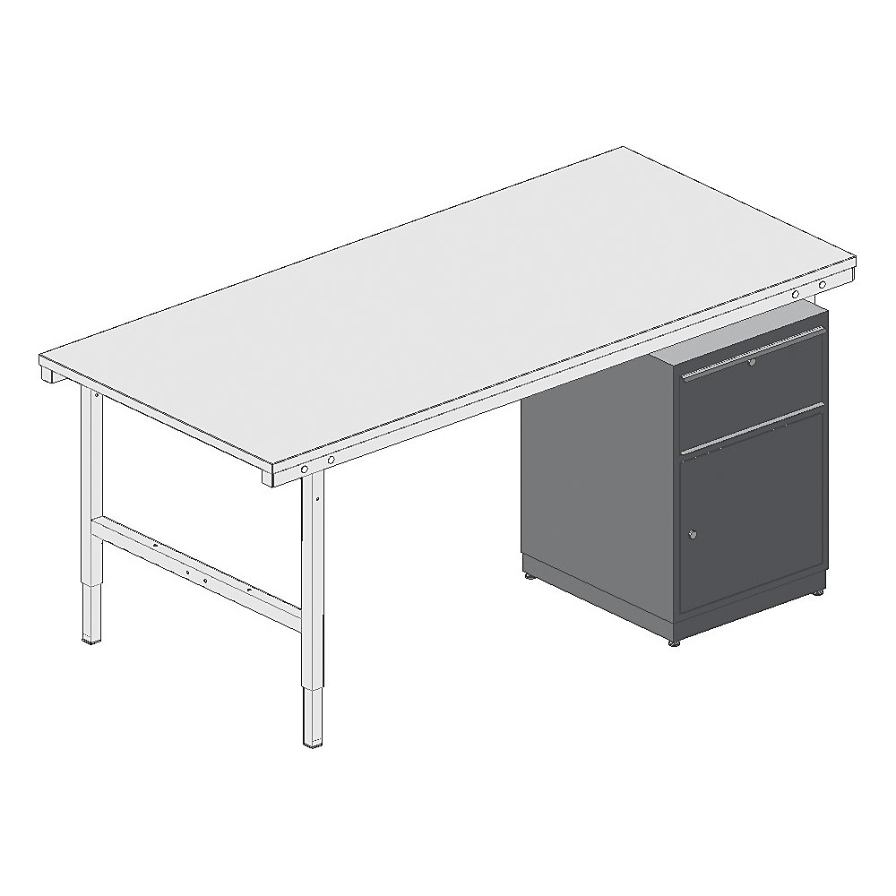 kaiserkraft Schrankeinheit, feststehend, HxBxT 785 x 535 x 600 mm, schwarz 2