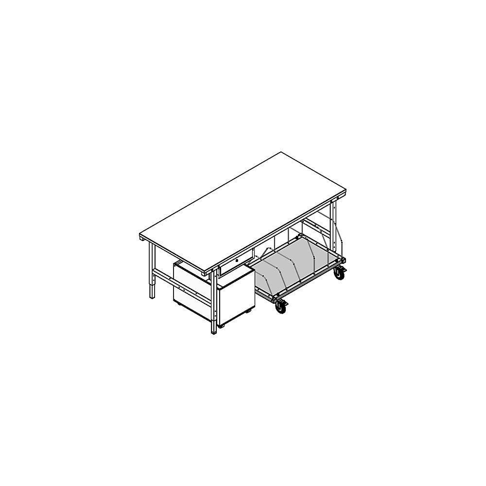 kaiserkraft Kartonagemagazin, fahrbar, HxBxT 690 x 1015 x 600 mm, schwarz 2