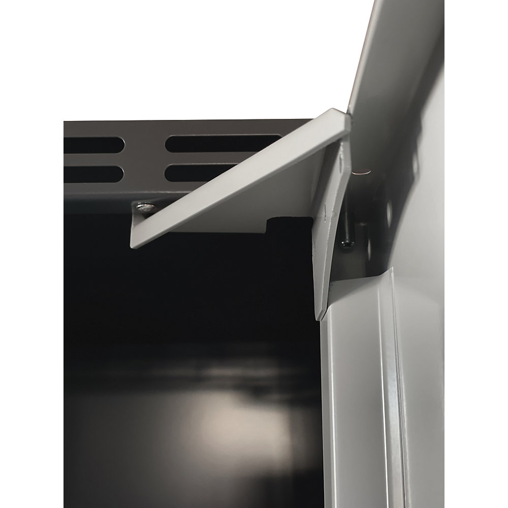 kaiserkraft Z-Spind Fydor, 3 Abteile, anthrazit, B 1200 mm, 3 Abteile, flache Dachform, Zylinderschloss 2