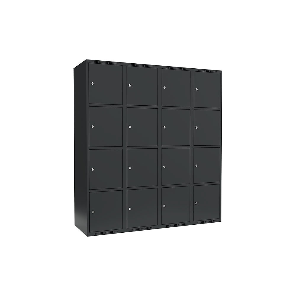 Armario de compartimentos bajo llave Fydor, 4 compartimentos, gris, A 1200 mm, 4 compartimentos, techo plano, cerradura de cilindro
