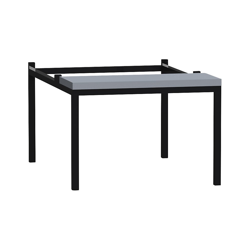 Bastidor con banco para la serie de taquillas Fydor, negro / gris, anchura 600 mm