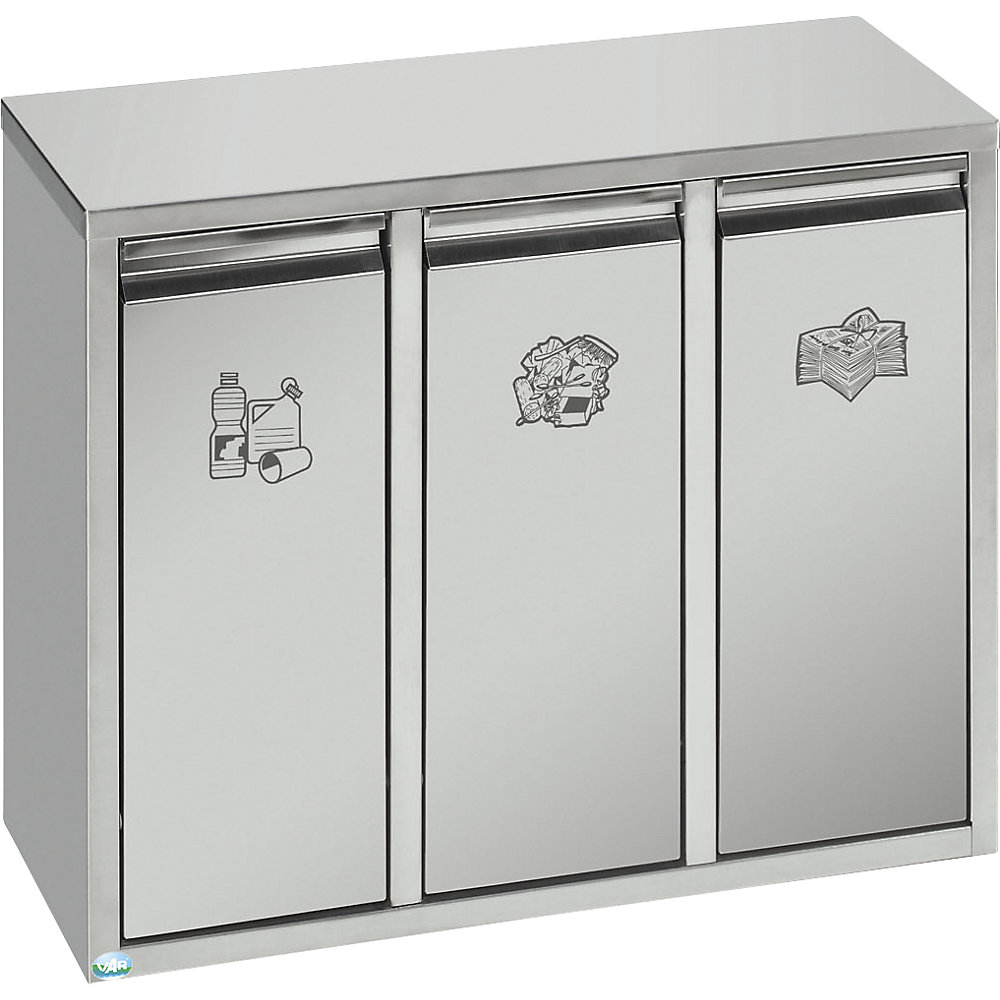 Poste de tri des déchets, en inox VAR