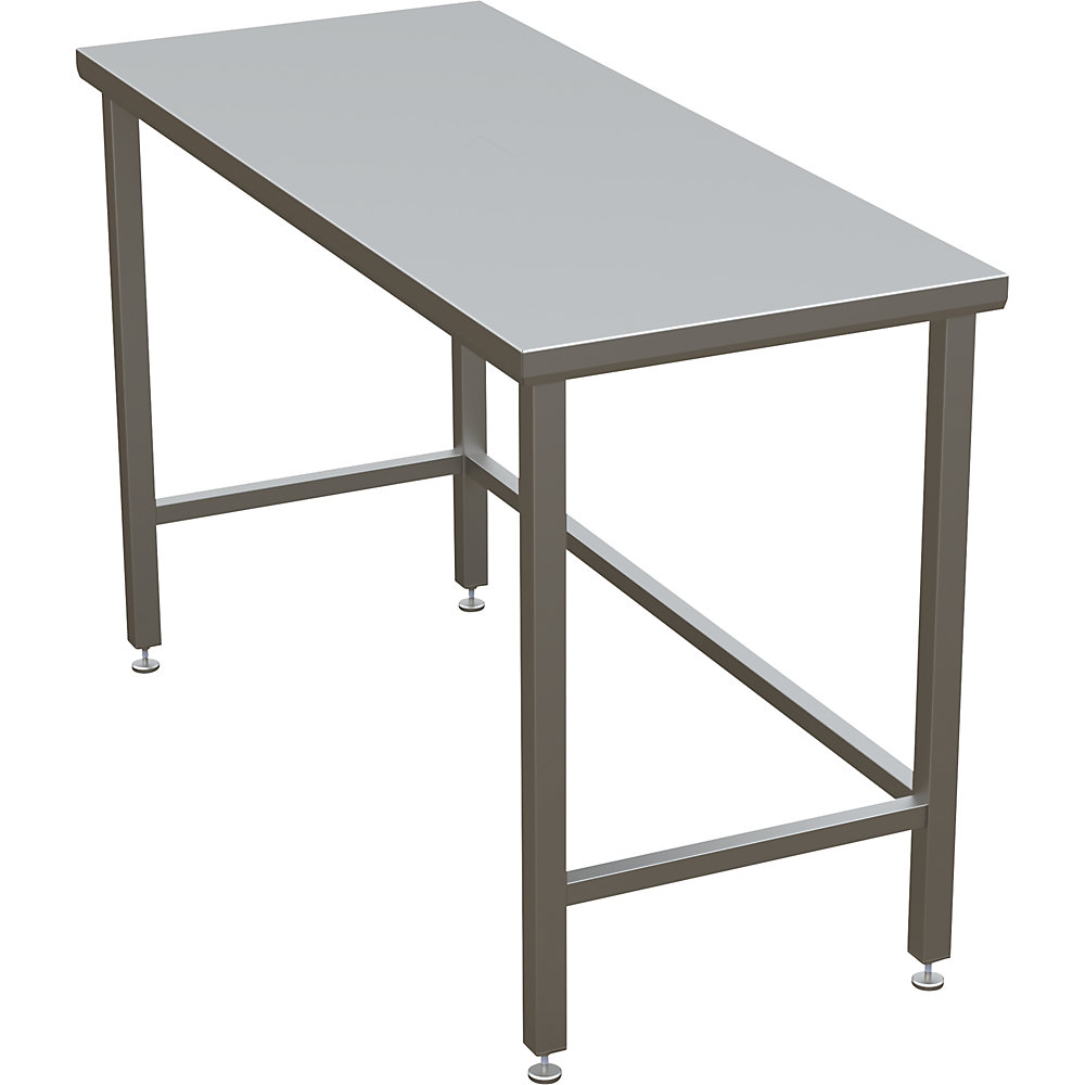 kaiserkraft Edelstahl-Reinraumtisch mit glatter Arbeitsplatte, ISO 14644-1:4, HxBxT 900 x 1400 x 600 mm 2