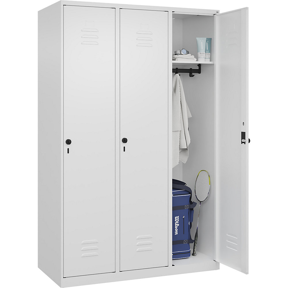 C+P Classic PLUS Locker 3 Compartments Traffic White 1200mm