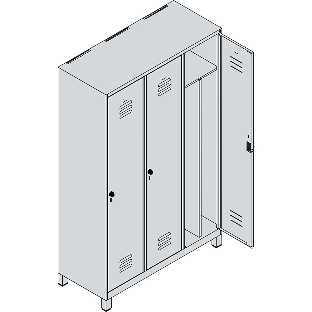 Schwarz-Weiß-Spind Classic PLUS Steel Locker Anthracite Grey 1200x1950x500mm 2