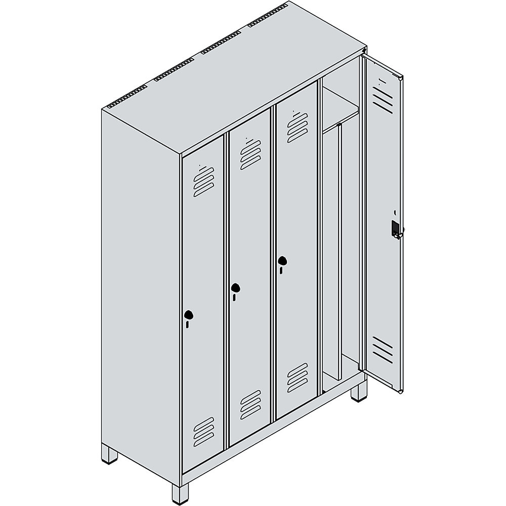 C+P Classic PLUS Locker Light Gray / Gentian Blue 1200mm 2