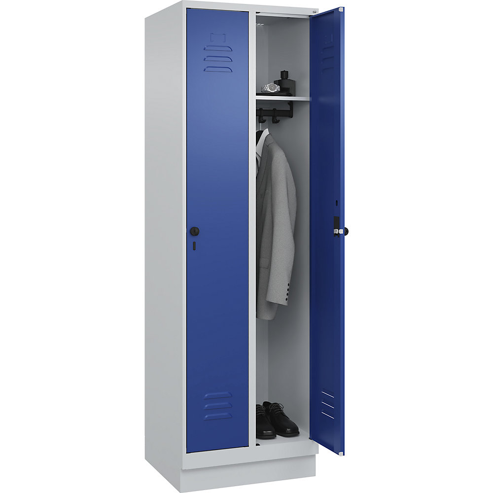 C+P Garderobna Omara Classic Plus, 2 Dela, Svetlo Sive / Encijan Modre Barve, Š 600 Mm, PodnožJe, Vrtljiv Zapah-image