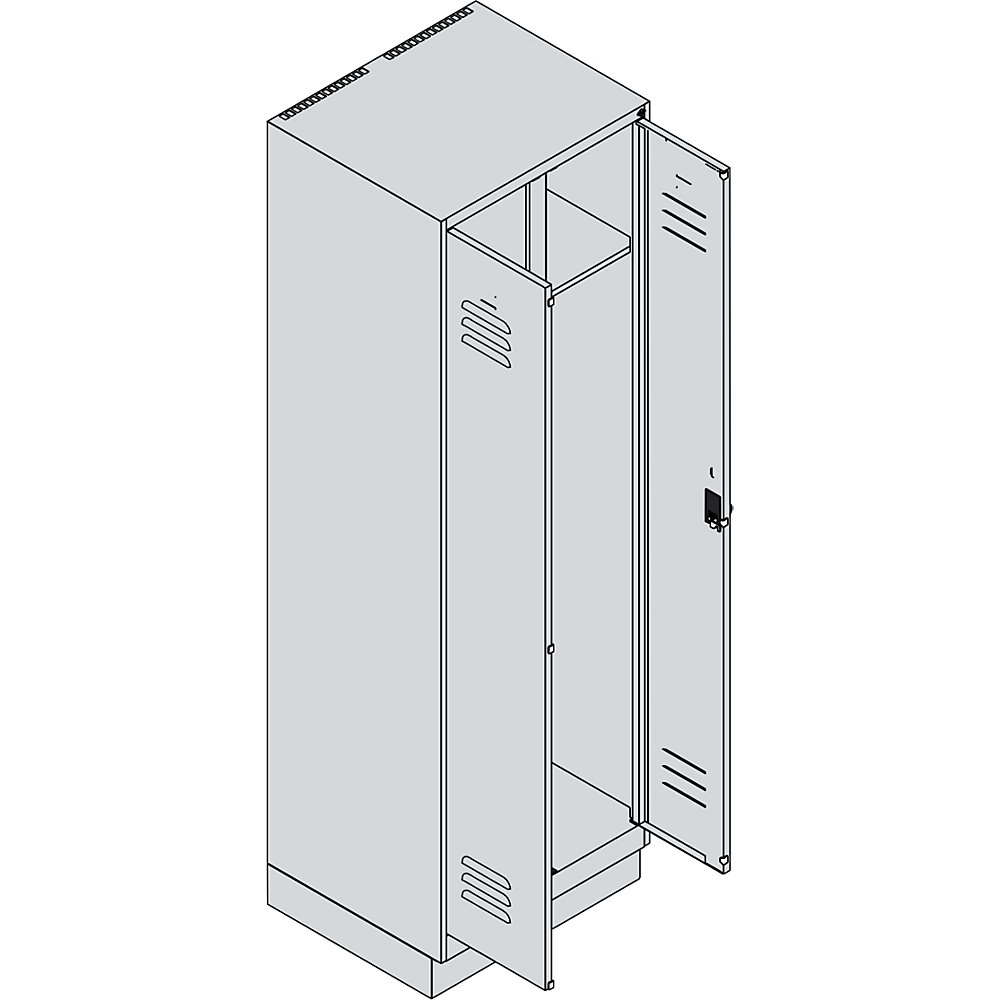 Schwarz-Weiß-Spind Classic PLUS Steel Locker Light Gray / Gentian Blue 1950 x 600 mm 2