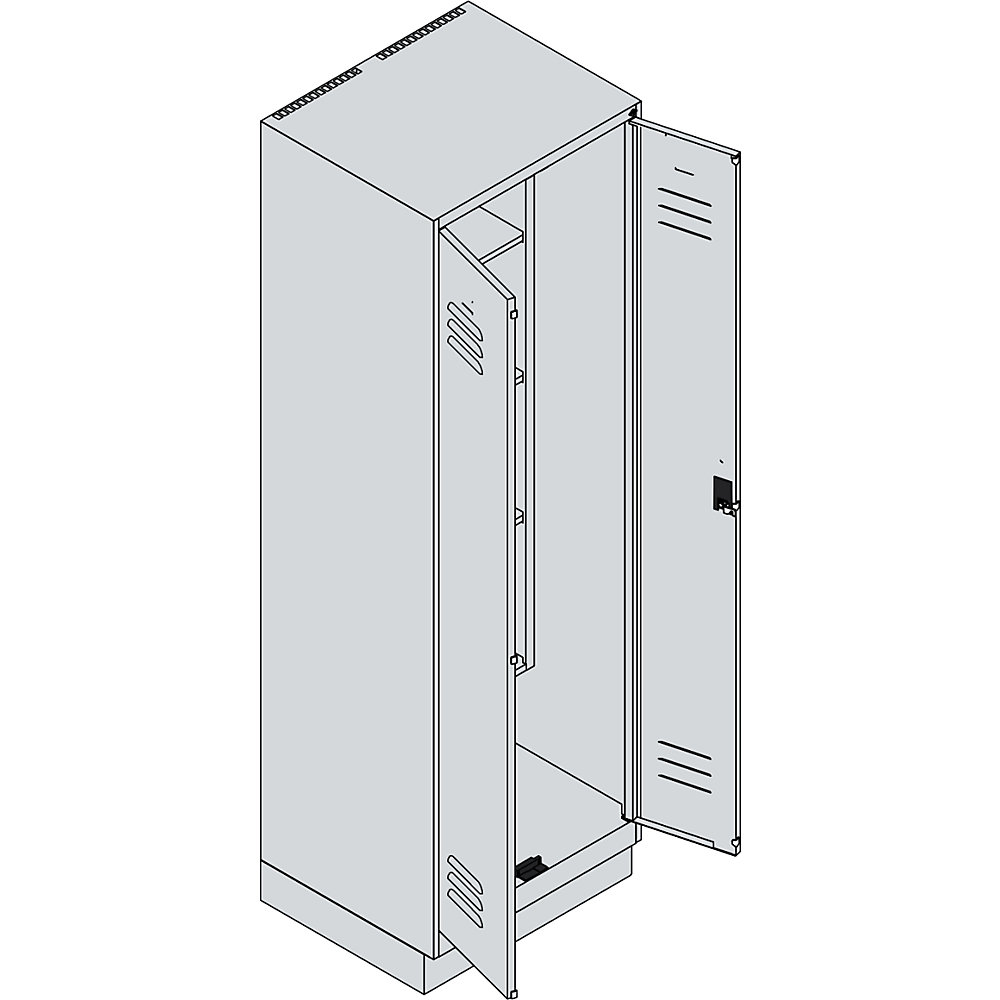 C+P Classic PLUS Cleaning Locker Light Gray/Reseda Green 60x50x195 cm 2