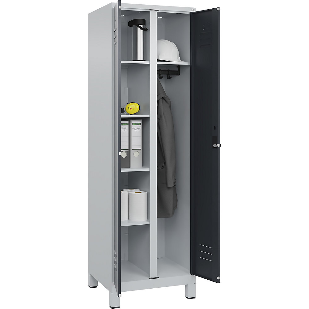 C+P Classic PLUS Cleaning Supplies Locker Light Gray/Gray 60x50x195 cm