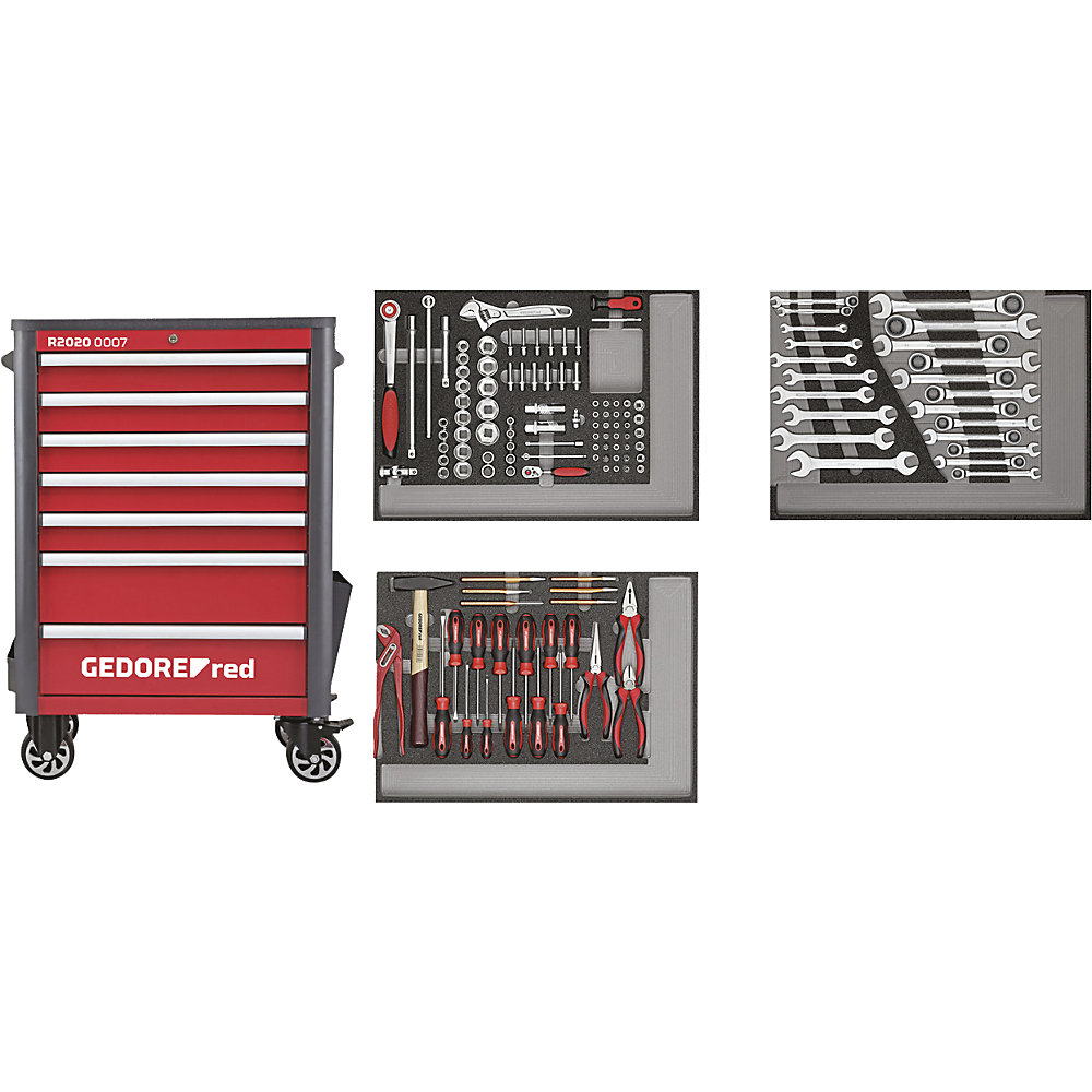 Image of Carrello da officina WINGMAN con 129 utensili GEDORE043