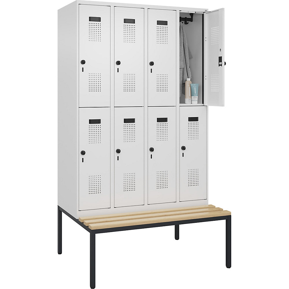Kaiserkraft Evolo PLUS Double-Tier Locker Bench White 1200mm 2