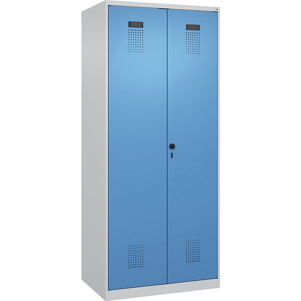 Kaiserkraft Putzmittelspind Evolo PLUS, lichtgrau / lichtblau, 80 cm 2